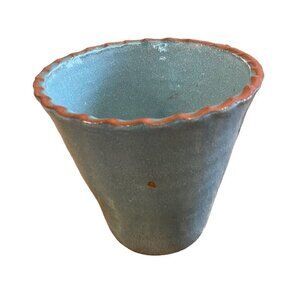 New England Pottery Vase Blue Ceramic Portugal 5.5” Planter